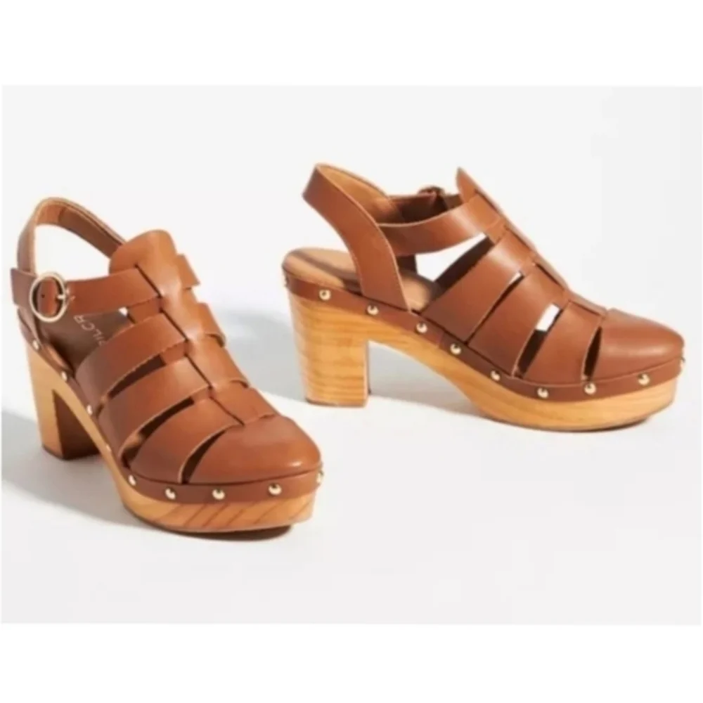 Anthropologie Pilcro Leather Fisherman Clog Sandal - Picture 1 of 10